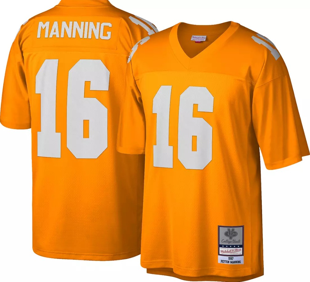 Big Size Men's Tennessee Volunteers #16 Peyton Manning 1997 Throwback Tennessee Orange Jersey