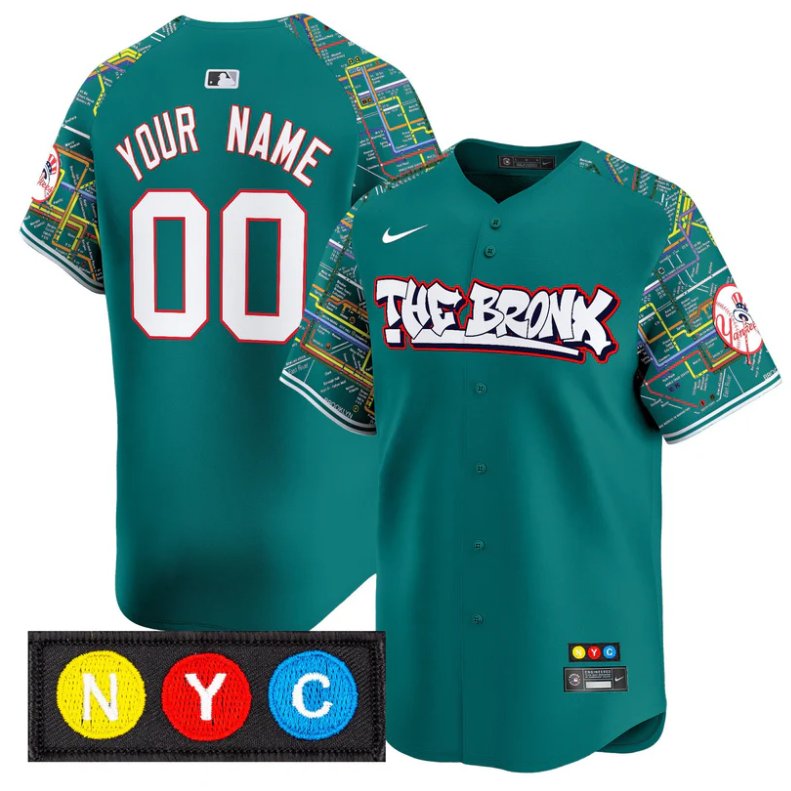 Custom New York Yankees Jersey The Bronx Subway Style Vapor Premier Limited Stitched Lexington Line