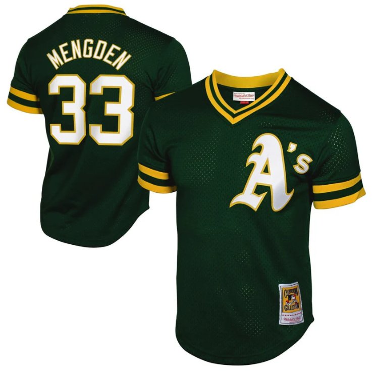 Men's Daniel Mengden #33 Oakland Athletics Dark Green Throwback Stitched Jersey