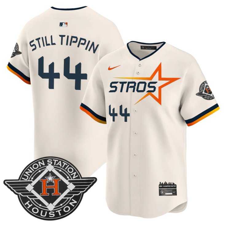 Men's Still Tippin Jersey #44 Houston Astros 2025 City Connect Vapor Premier Limited Stitched Cream