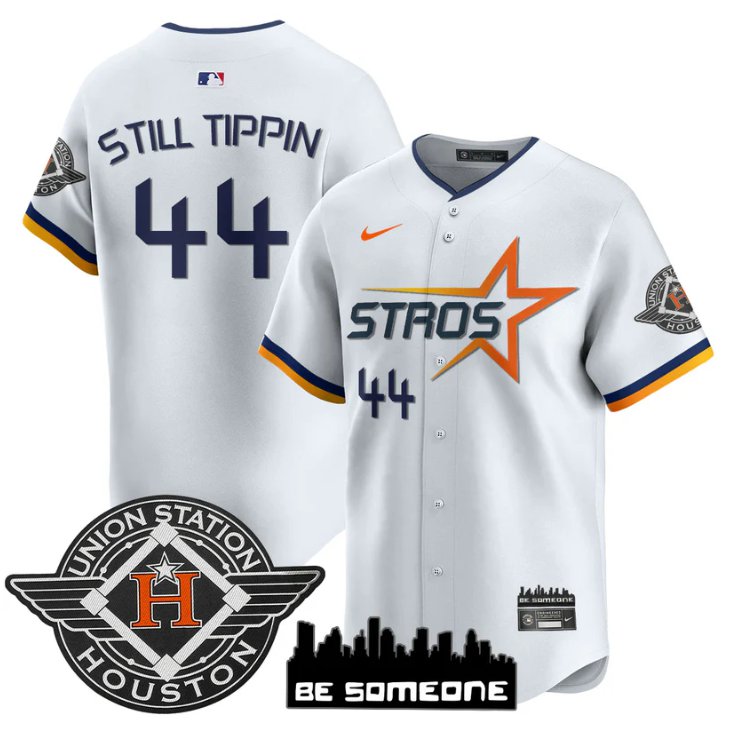 Men's Still Tippin Jersey #44 Houston Astros 2025 City Connect Vapor Premier Limited Stitched White