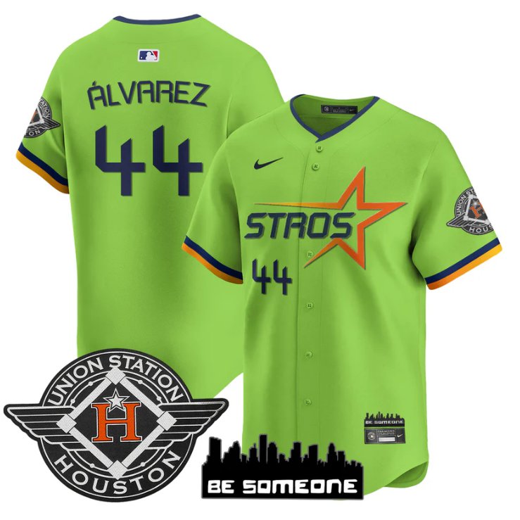 Men's Houston Astros #33 Yordan álvarez Green 2025 City Connect Limited Stitched Jersey
