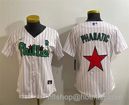 Women's Philadelphia Phillies Phanatic White Green Stitched Baseball Jersey