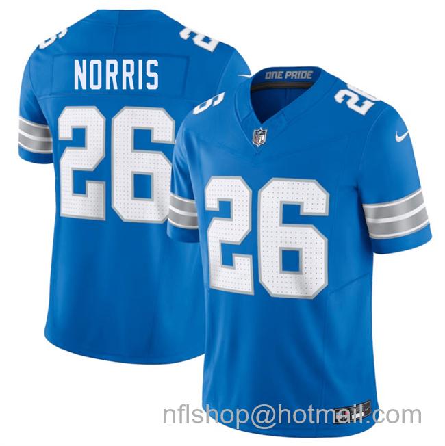 Men's Detroit Lions #26 Morice Norris Blue 2025 F.U.S.E. Vapor Limited Stitched Jersey