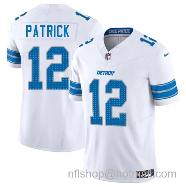 Men's Detroit Lions #12 Tim Patrick White 2025 F.U.S.E. Vapor Limited Stitched Jersey