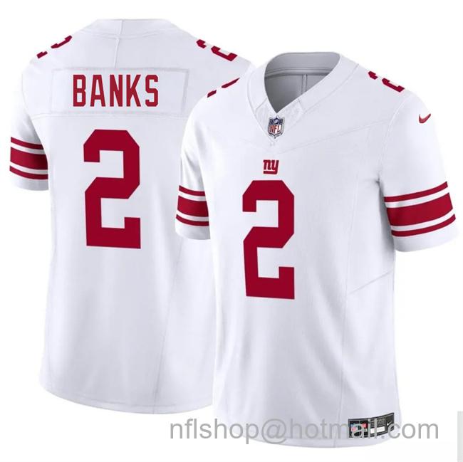 Men's New York Giants #2 Deonte Banks White 2025 F.U.S.E. Vapor Untouchable Limited Stitched Jersey