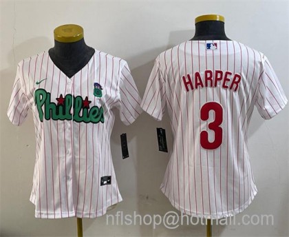 Youth Philadelphia Phillies #3 Bryce Harper Phanatic White Cool Base Stitched Baseball Jersey