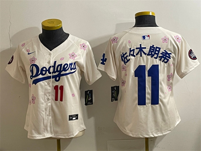 Youth Los Angeles Dodgers #11 佐々木朗希 Cream 2025 Tokyo Series Limited Stitched Baseball Jersey