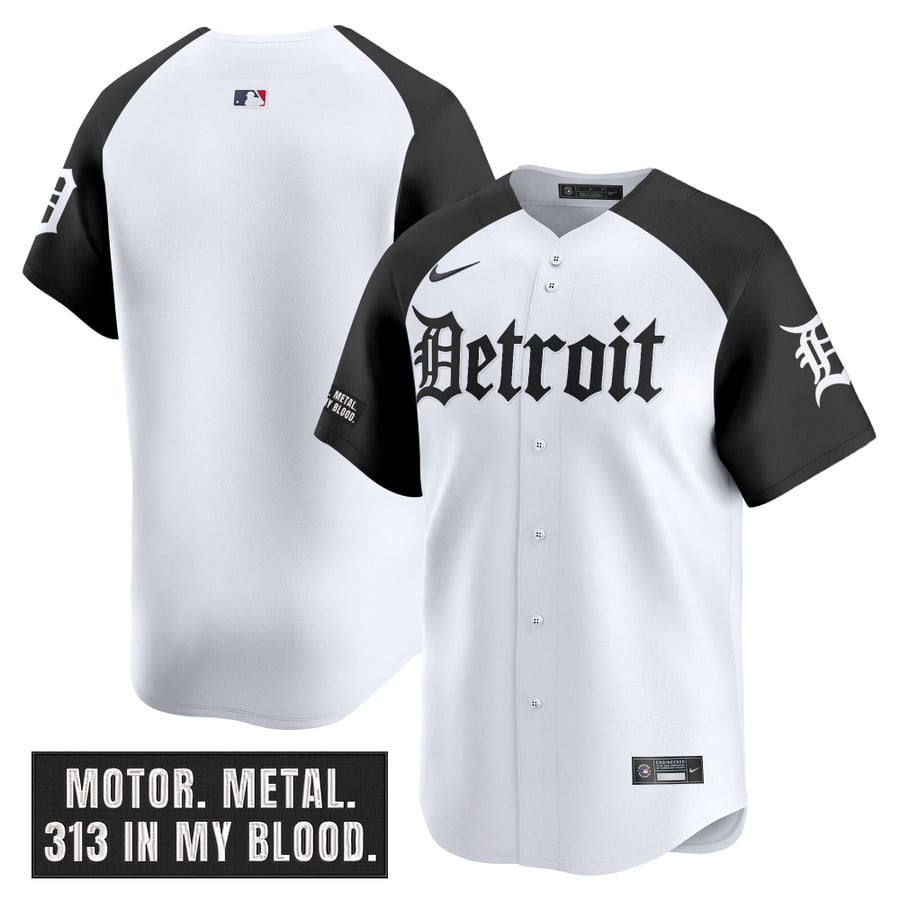 Men's Detroit Tigers Motor Gothic Edition Vapor Premier Limited Stitched Baseball Jersey Alternate
