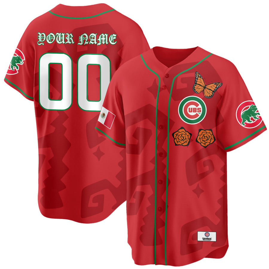 Chicago Cubs Xicago Mexican Heritage Custom Vapor Stitched Baseball Jersey Red