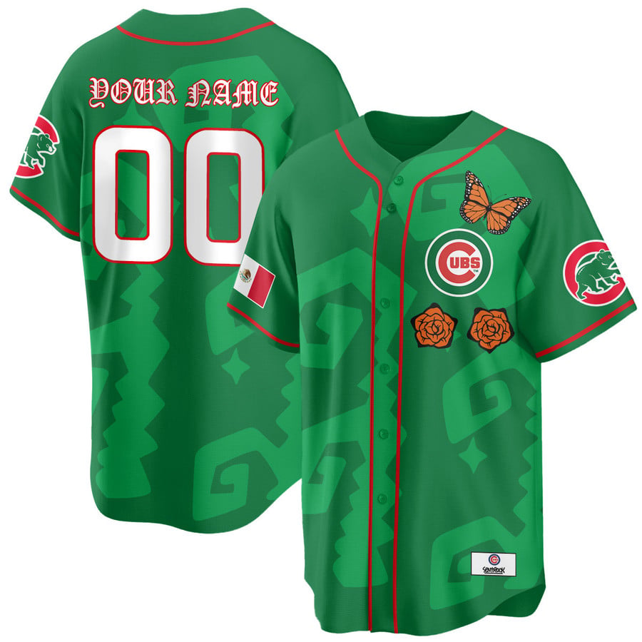 Chicago Cubs Xicago Mexican Heritage Custom Vapor Stitched Baseball Jersey Green