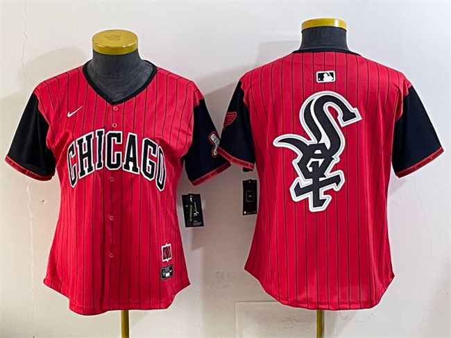 Women's Chicago White Sox Team Big Logo Red Black 2025 City Connect Limited Stitched Baseball Jersey
