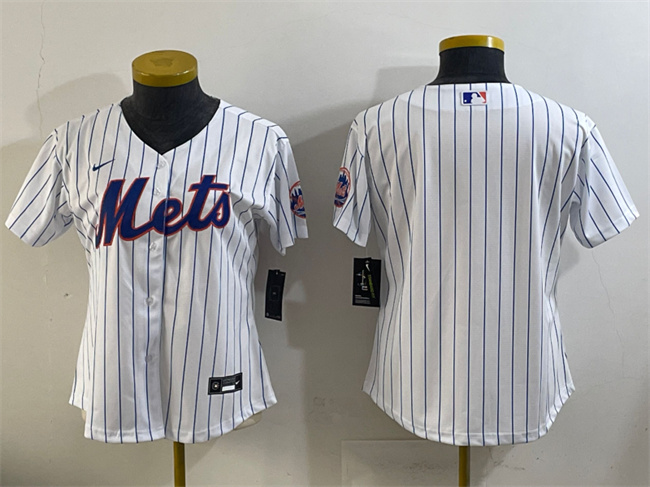 Women's New York Mets Blank White Cool Base Stitched Baseball Jersey