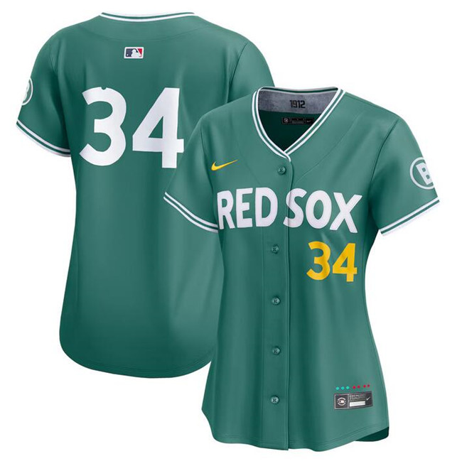 Women's Boston Red Sox #34 David Ortiz Nike 2025 City Connect Limited Retired Player Stitched Baseball Jersey - Green