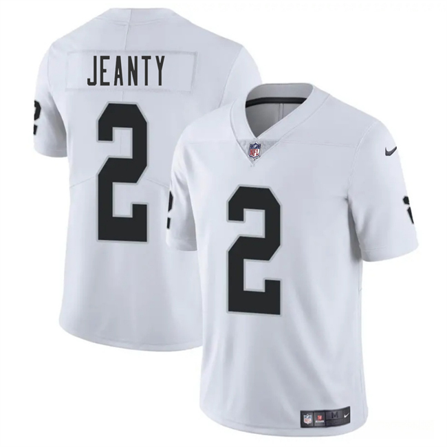 Youth Las Vegas Raiders #2 Ashton Jeanty White 2025 Draft Vapor Limited Stitched Football Jersey