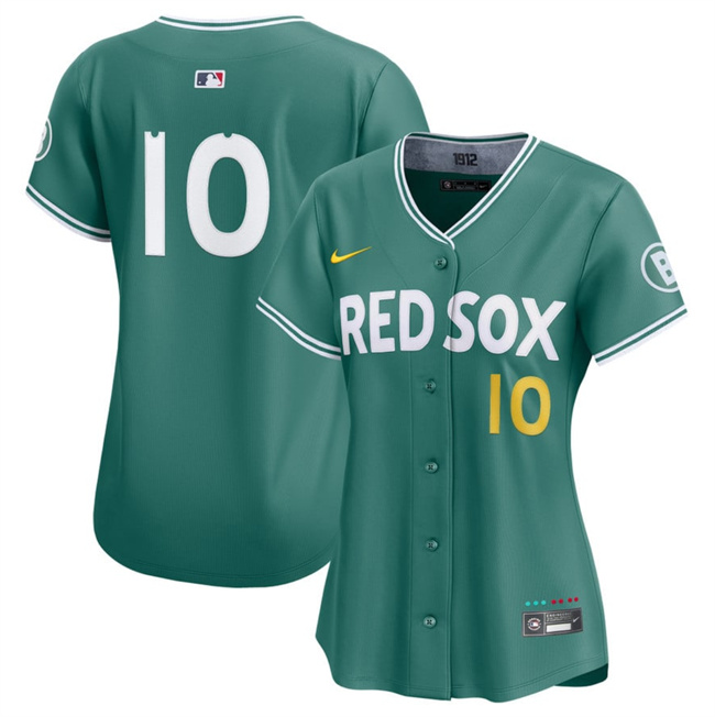 Women's Boston Red Sox #10 Trevor Story Green 2025 City Connect Limited Stitched Baseball Jersey