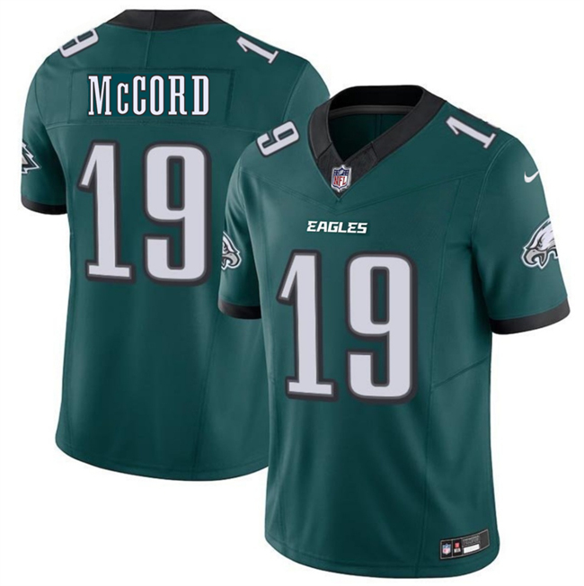 Youth Philadelphia Eagles #19 Kyle McCord Green 2025 Draft New F.U.S.E. Vapor Limited Stitched Football Jersey