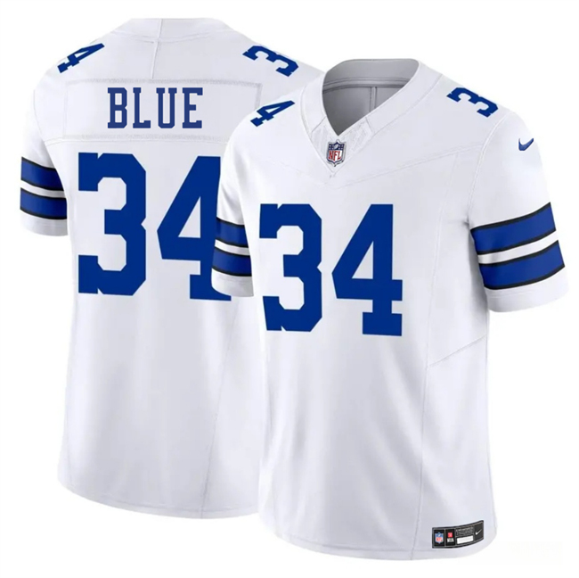 Youth Dallas Cowboys #34 Jaydon Blue White 2025 Draft F.U.S.E Vapor Limited Stitched Football Jersey