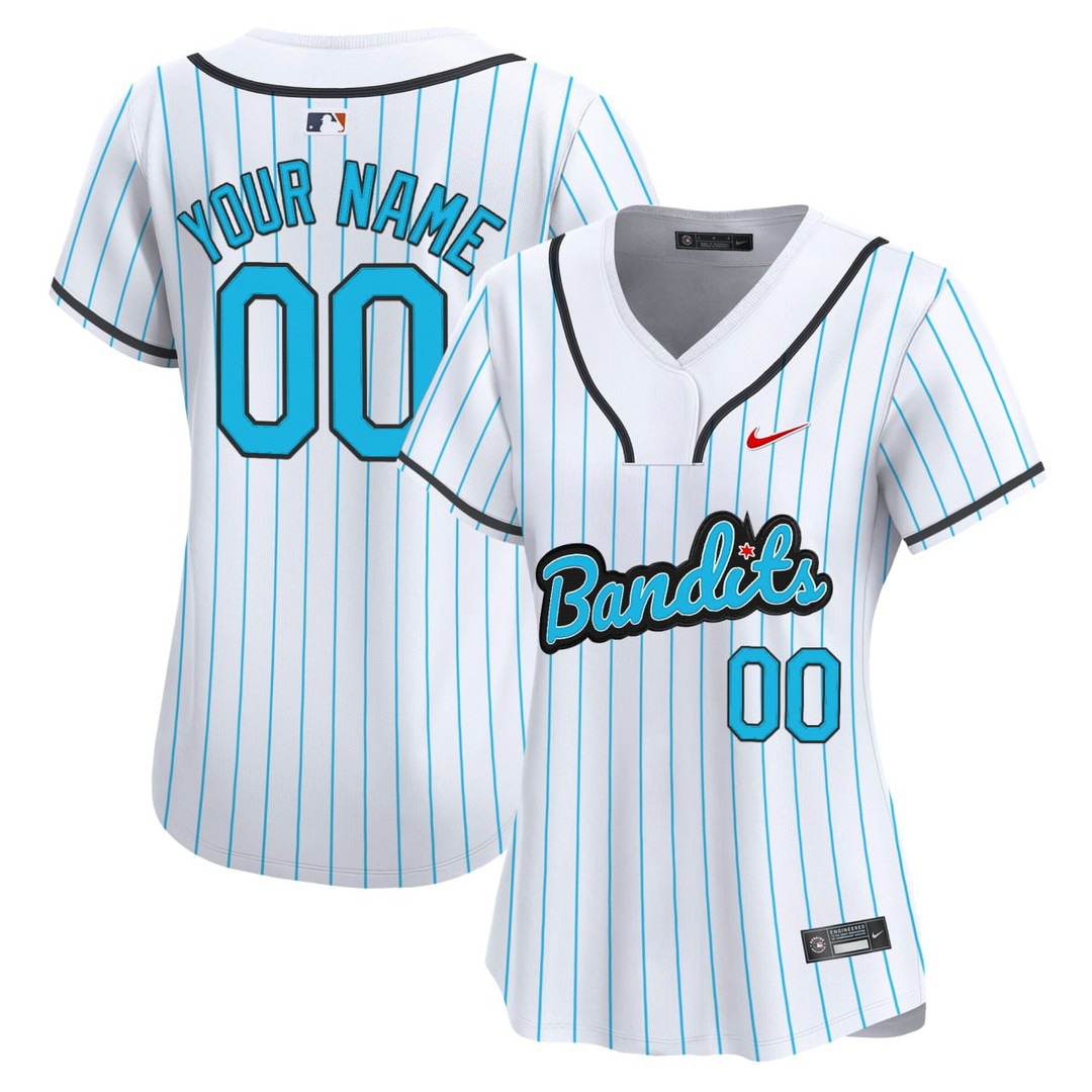 Women's AUSL Bandits Softball Pinstripe Custom Jersey - All Stitched