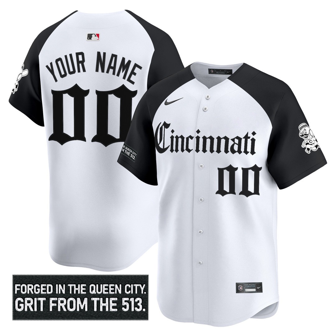 Cincinnati Reds 'Gothic Queen City Edition' Vapor Premier Limited Custom Jersey Alternate - All Stitched