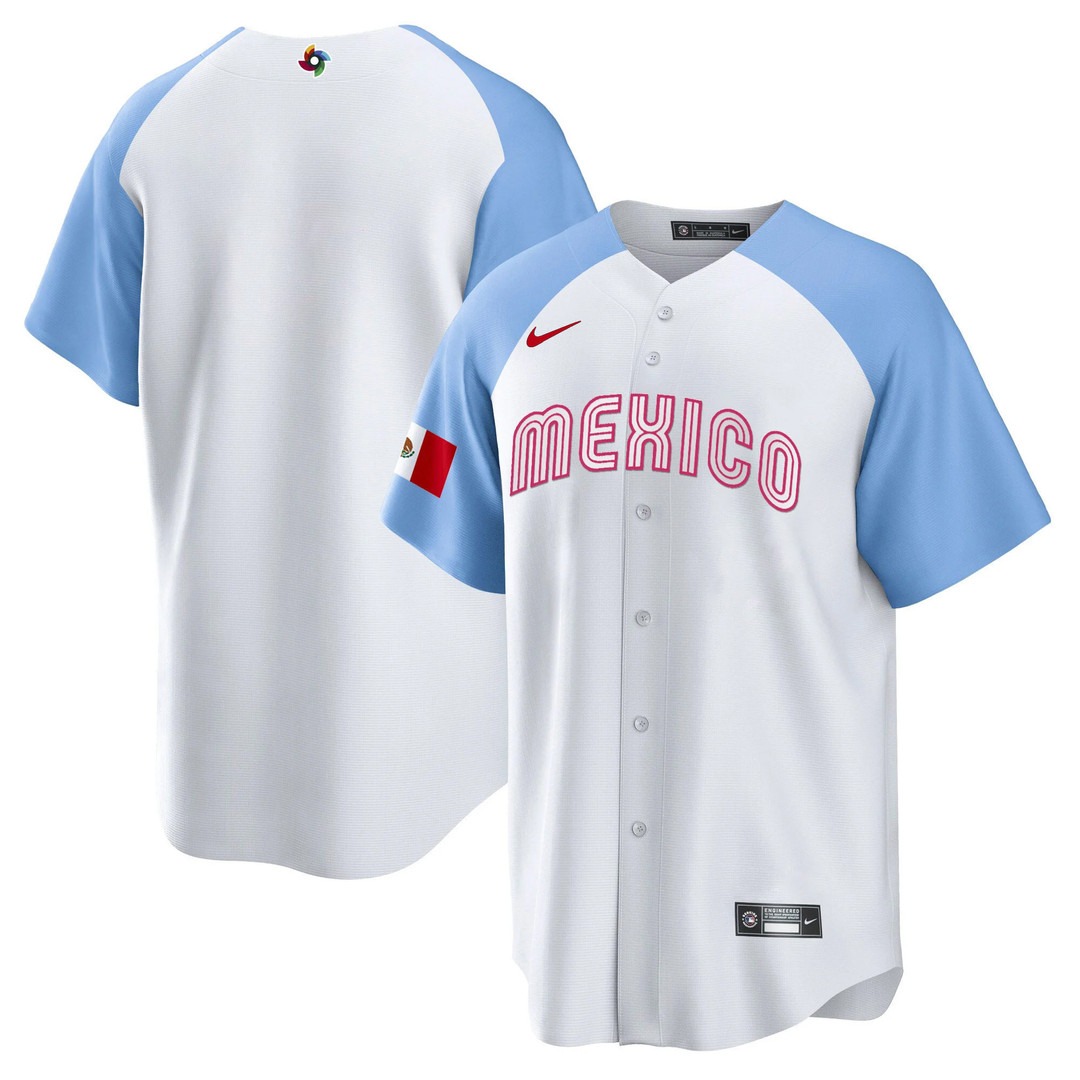 Men's Mexico 2023 Cool Base Team White Jersey - All Stitched