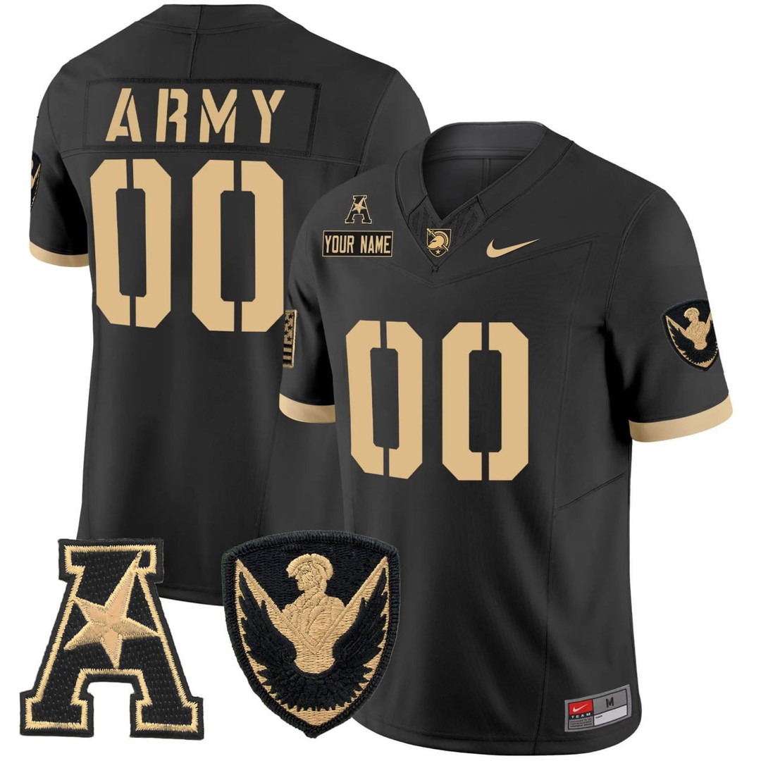 Army Black Knights baseball Black Custom Jersey - All Stitched