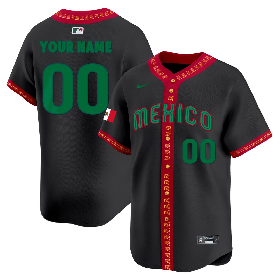 Mexico Black Vapor Premier Limited Custom Jersey - All Stitched