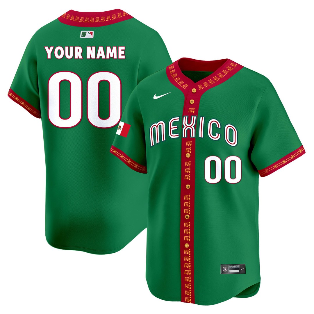 Mexico Green Vapor Premier Limited Custom Jersey - All Stitched