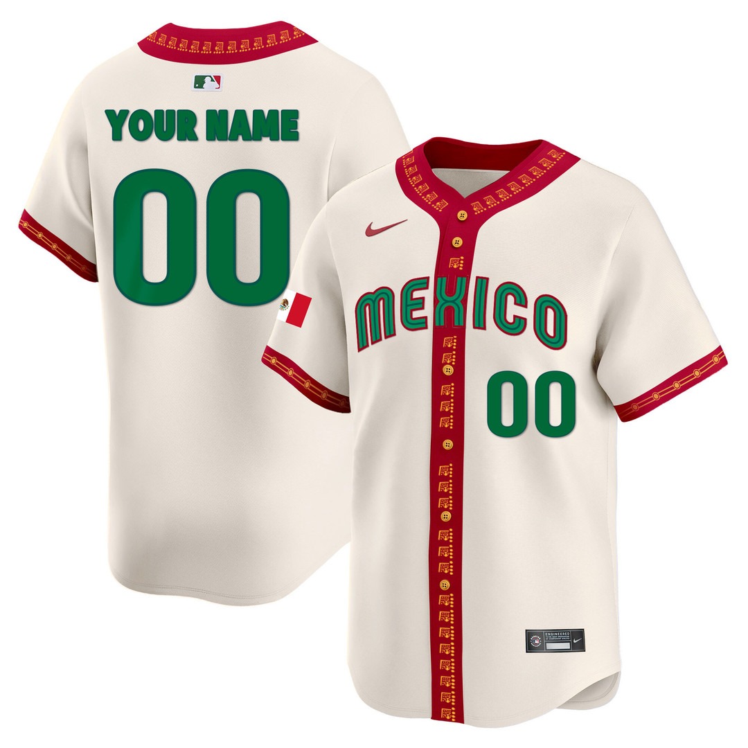 Mexico Cream Vapor Premier Limited Custom Jersey - All Stitched
