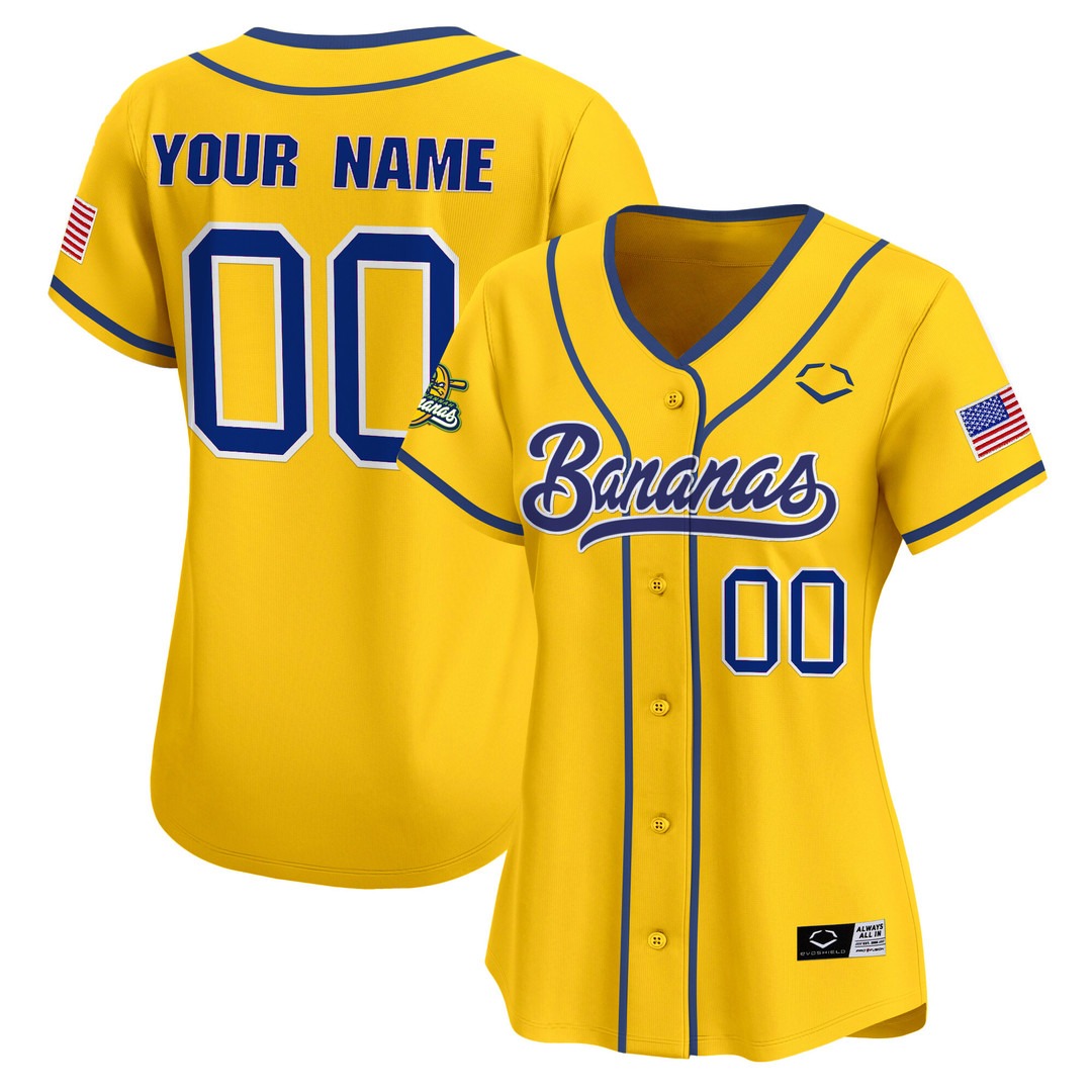 Women's Savannah Bananas Yellow Vapor Premier Limited Custom Jersey - All stitched