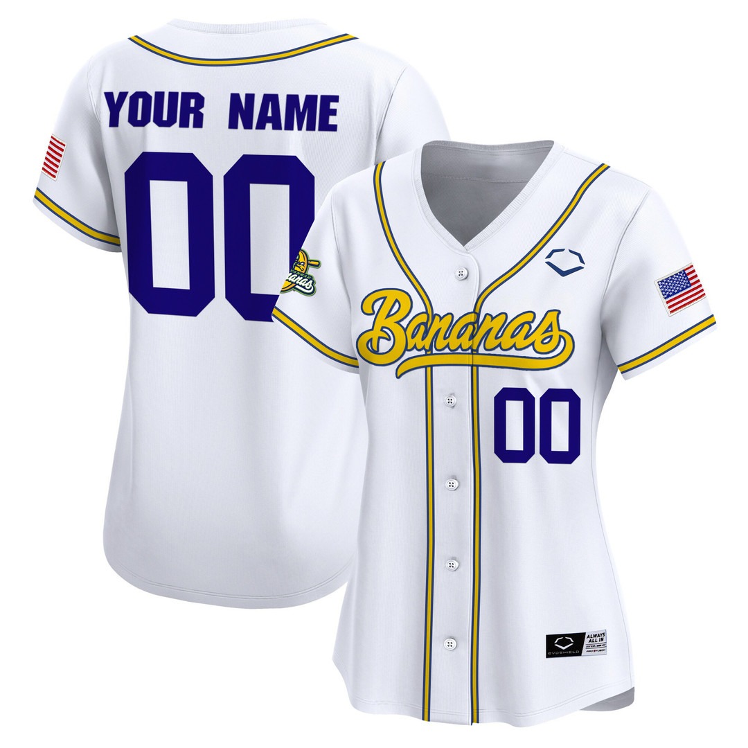 Women's Savannah Bananas White Vapor Premier Limited Custom Jersey - All stitched