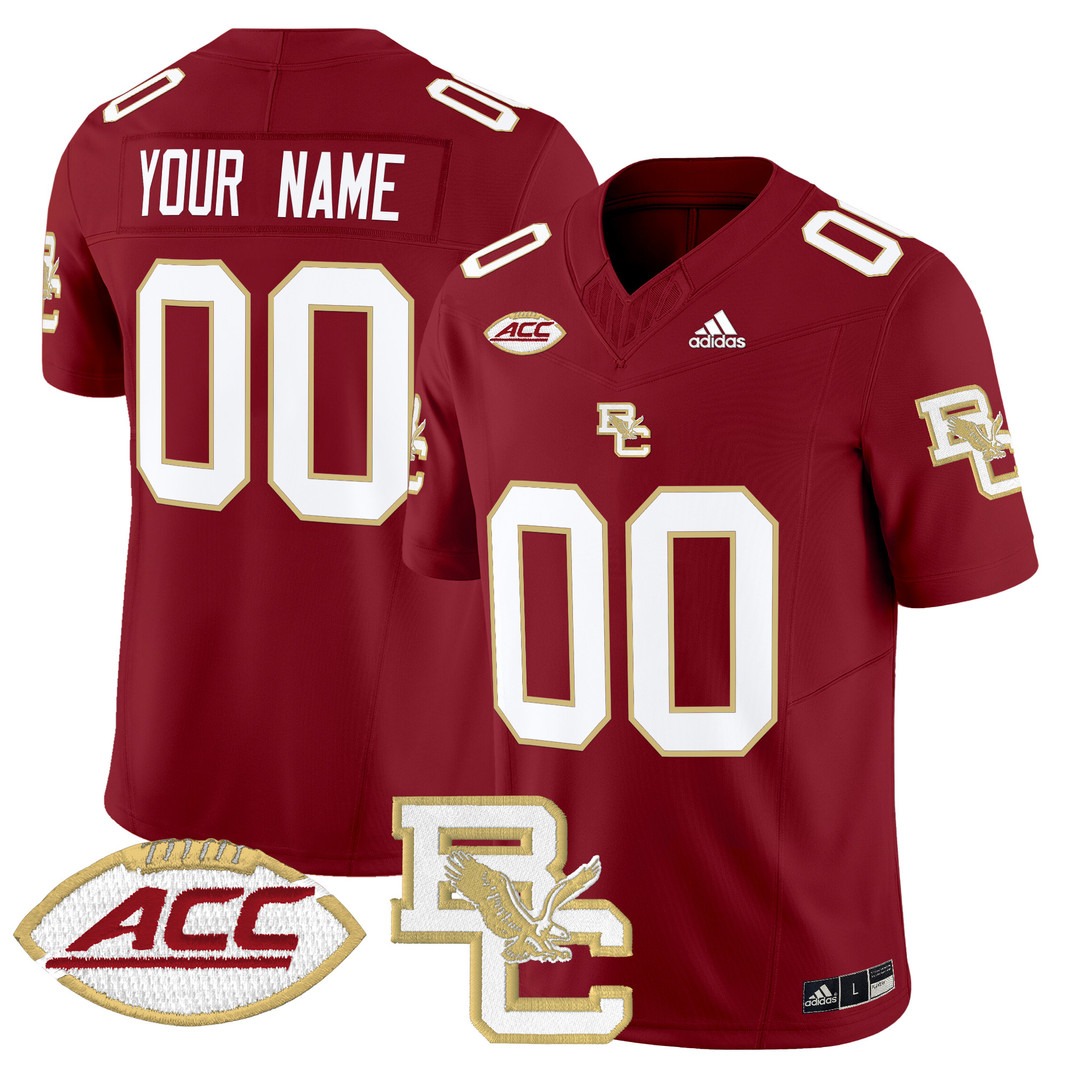 Boston College Eagles Maroon 2024 Vapor Limited Custom Football Jersey - All Stitched