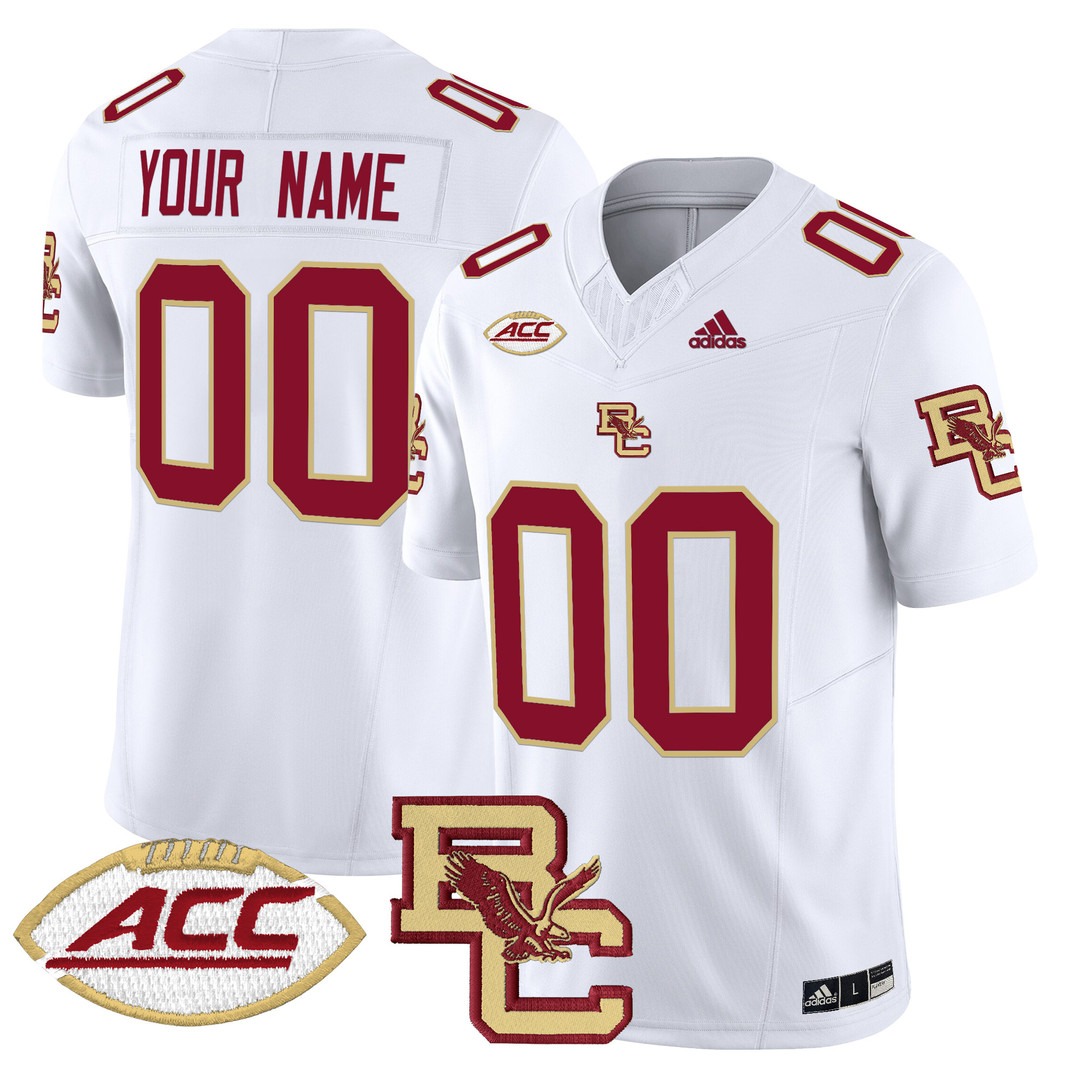 Boston College Eagles White 2024 Vapor Limited Custom Jersey - All Stitched
