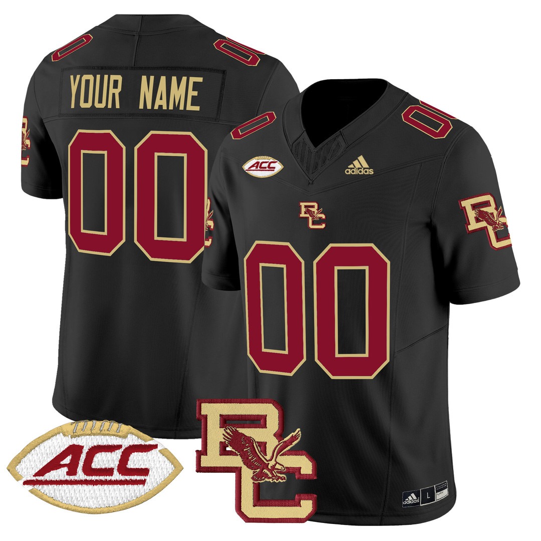 Boston College Eagles Black 2024 Vapor Limited Custom Football Jersey - All Stitched