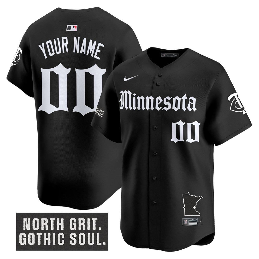 Minnesota Twins Custom Black 'Gothic North Edition' Vapor Premier Limited Jersey - All Stitched
