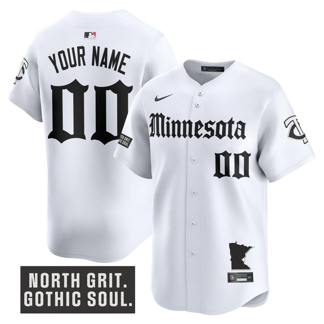 Minnesota Twins Custom White 'Gothic North Edition' Vapor Premier Limited Jersey - All Stitched