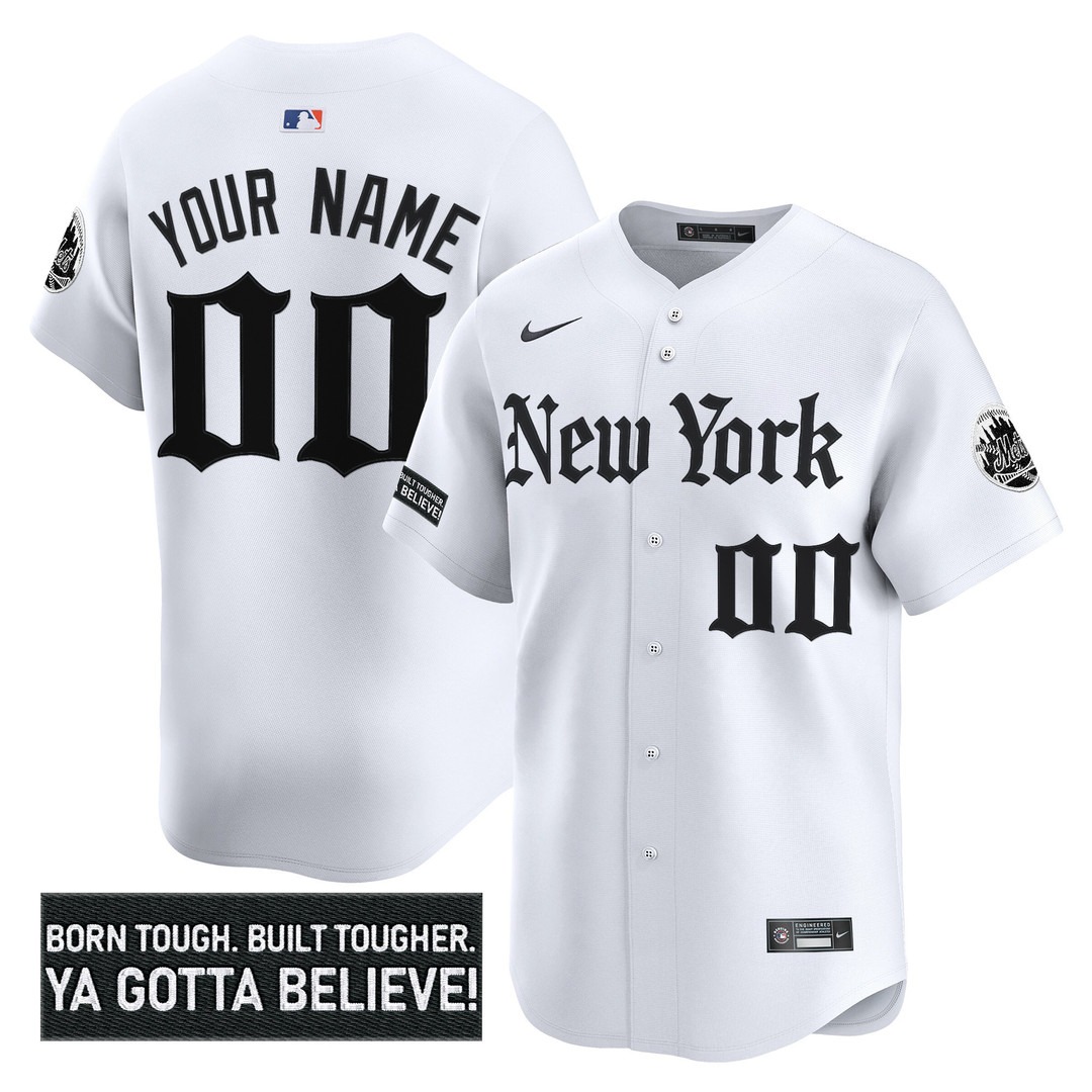 New York Mets 'Gothic Borough Edition' Vapor Premier Limited Custom White Jersey - All Stitched