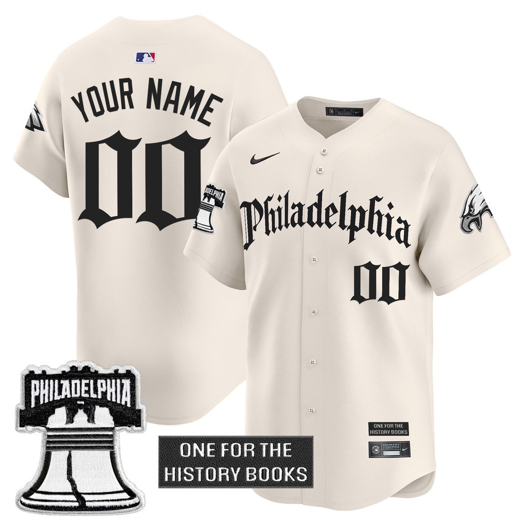 PHI(Eagles) 'Retro Newspaper Edition' Vapor Baseball Custom Jersey - All Stitched