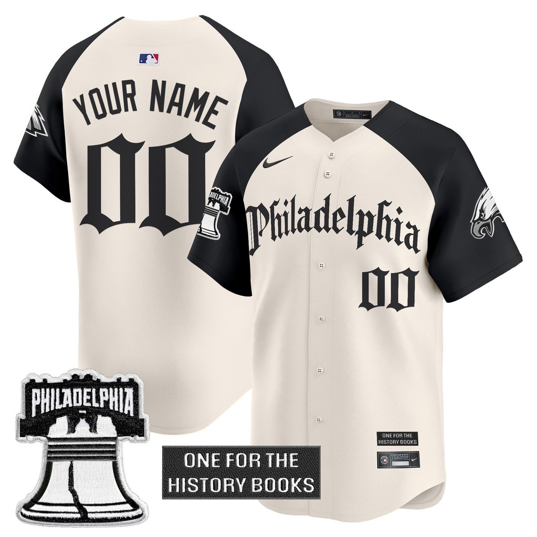 PHI(Eagles) 'Retro Newspaper Edition' Vapor Baseball Custom Jersey Alternate - All Stitched