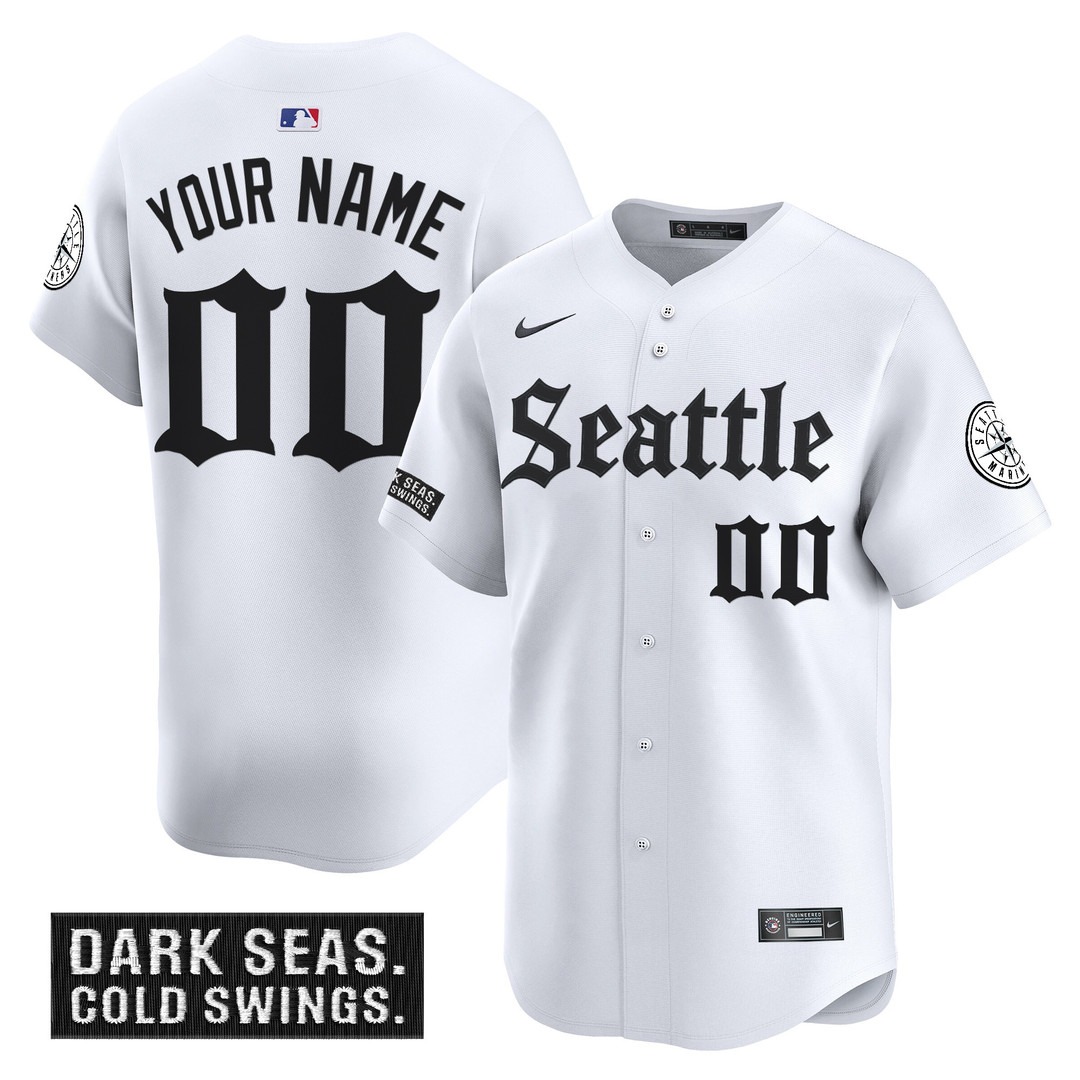 Seattle Mariners 'Deep Sea Gothic Edition' Vapor Premier Limited Custom White Jersey - All Stitched