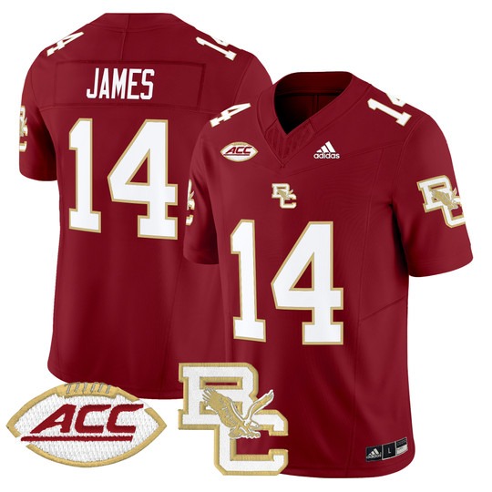 Men's Boston College Eagles #14 Grayson James Maroon 2024 Vapor Limited Stitched Football Jersey