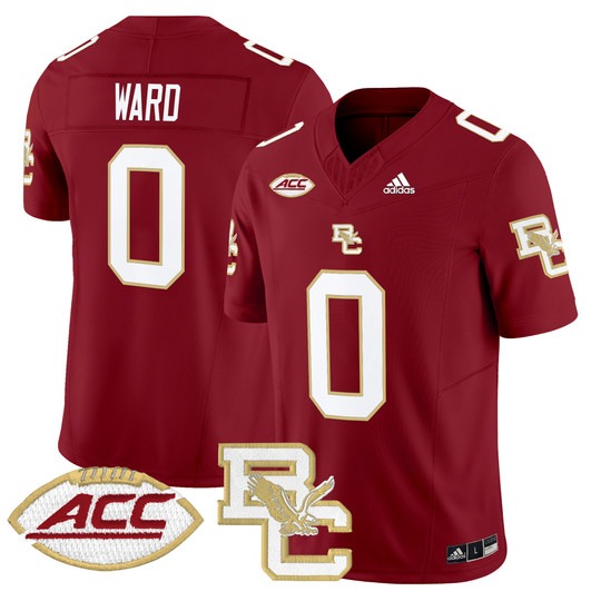 Men's Boston College Eagles #0 Treshaun Ward Maroon 2024 Vapor Limited Stitched Football Jersey