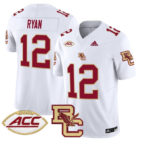 Men's Boston College Eagles #12 Matt Ryan White 2024 Vapor Limited Stitched Football Jersey