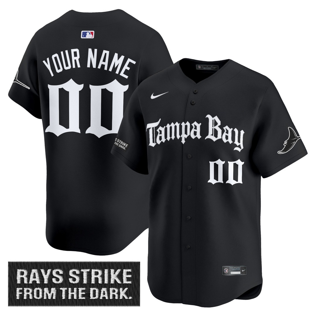 Tampa Bay Rays 'Gothic Deepwater Edition' Vapor Premier Limited Custom Jersey Black - All Stitched
