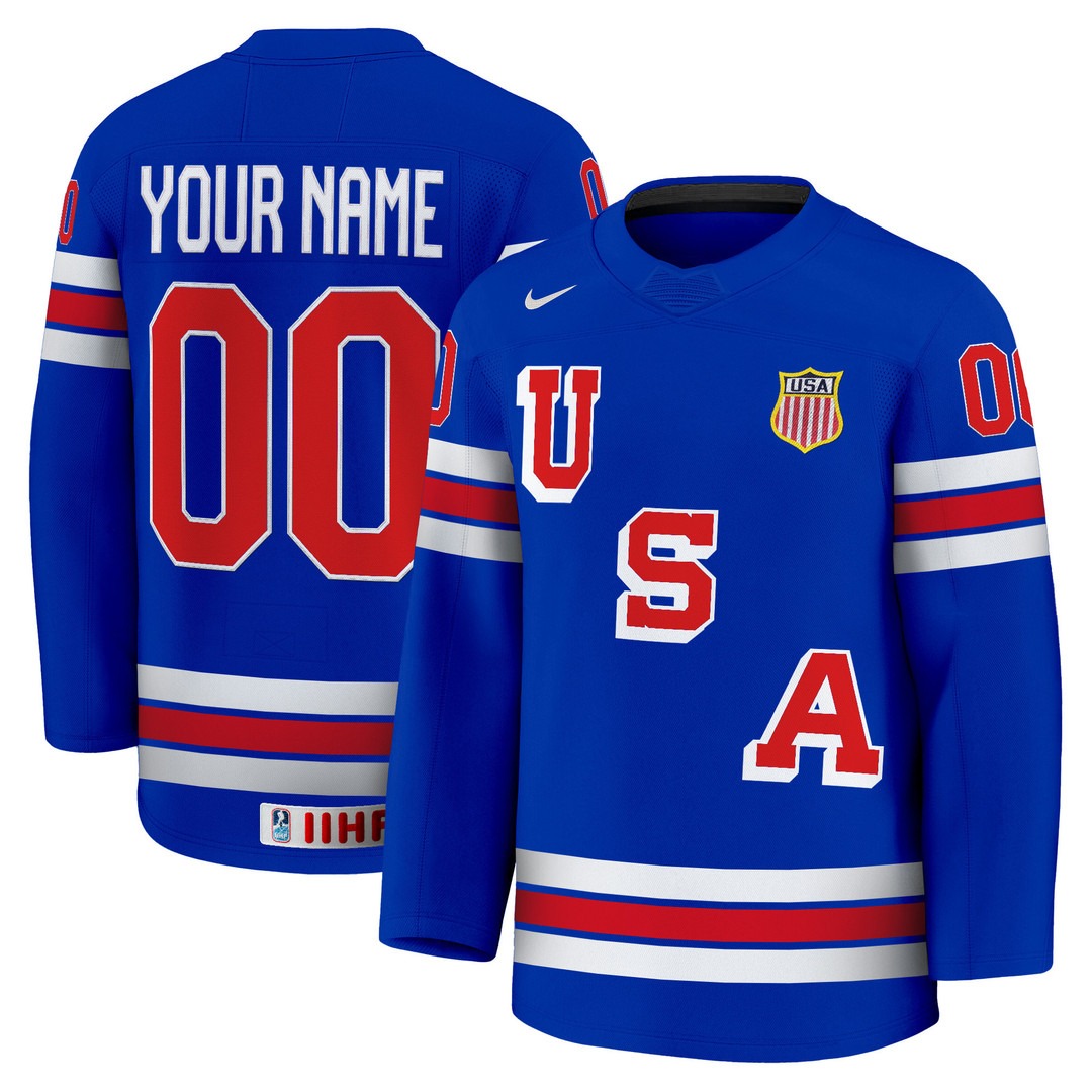 USA Hockey Nike Royal 2025 Premium Custom Jersey - All Stitched