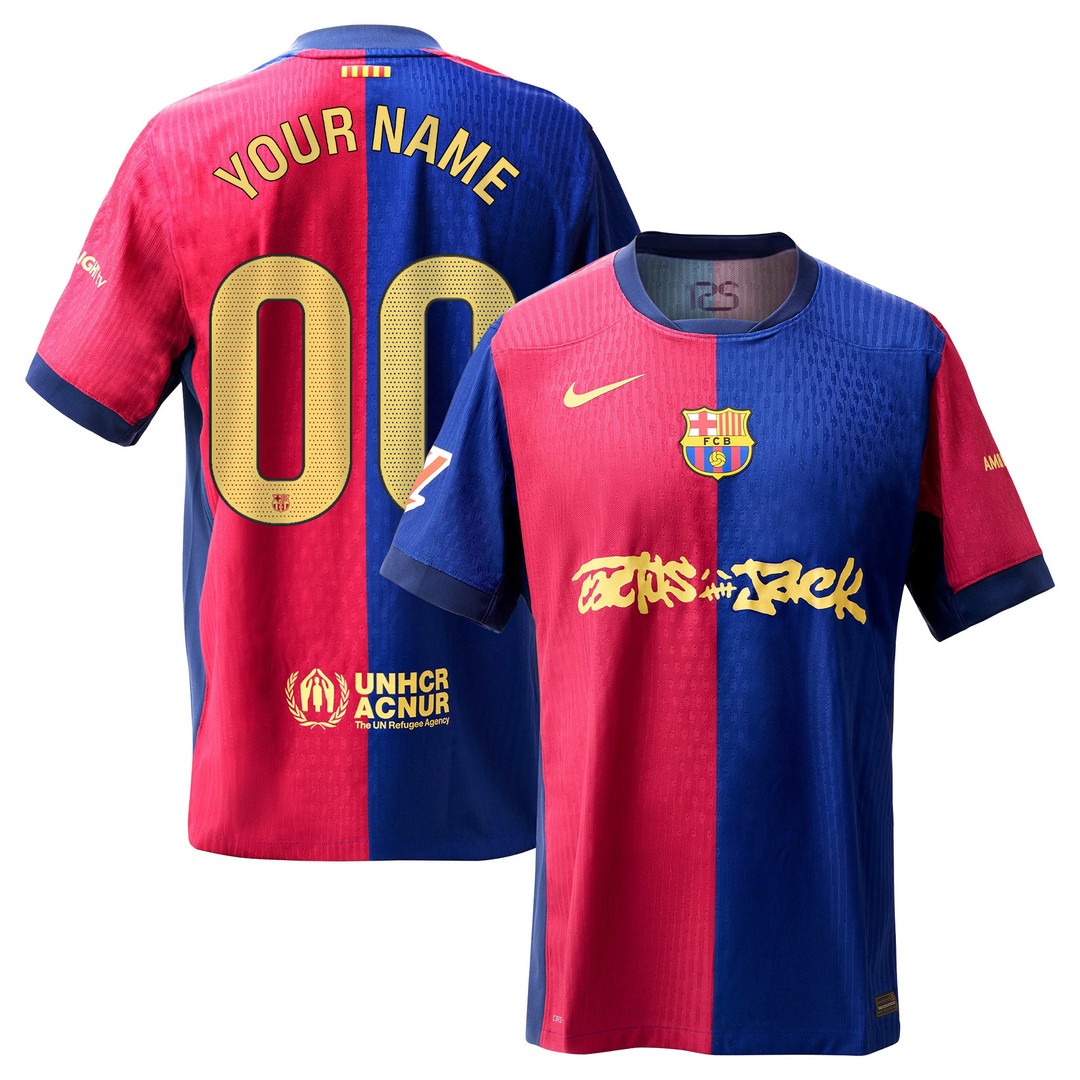 Men's FC Barcelona x Travis Scott Edition 2024-25 Home Limited Custom Jersey