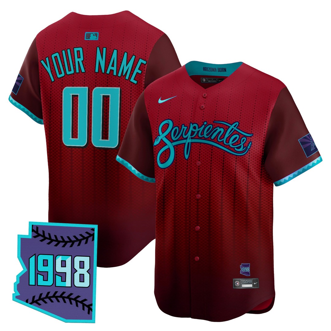 Arizona D-Backs Red 2025 City Connect Vapor Premier Limited Custom Jersey V2 - Stitched