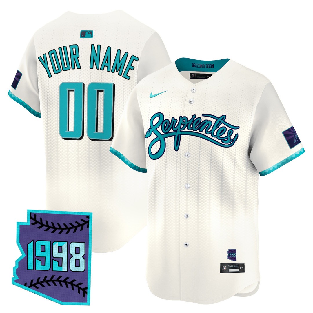 Arizona D-Backs Cream 2025 City Connect Vapor Premier Limited Custom Jersey V2 - Stitched