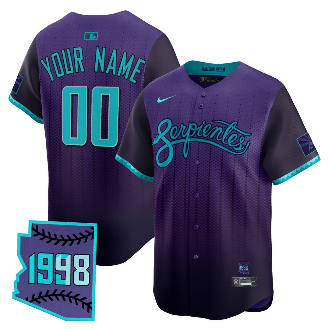 Arizona D-Backs Purple 2025 City Connect Vapor Premier Limited Custom Jersey V2 - Stitched