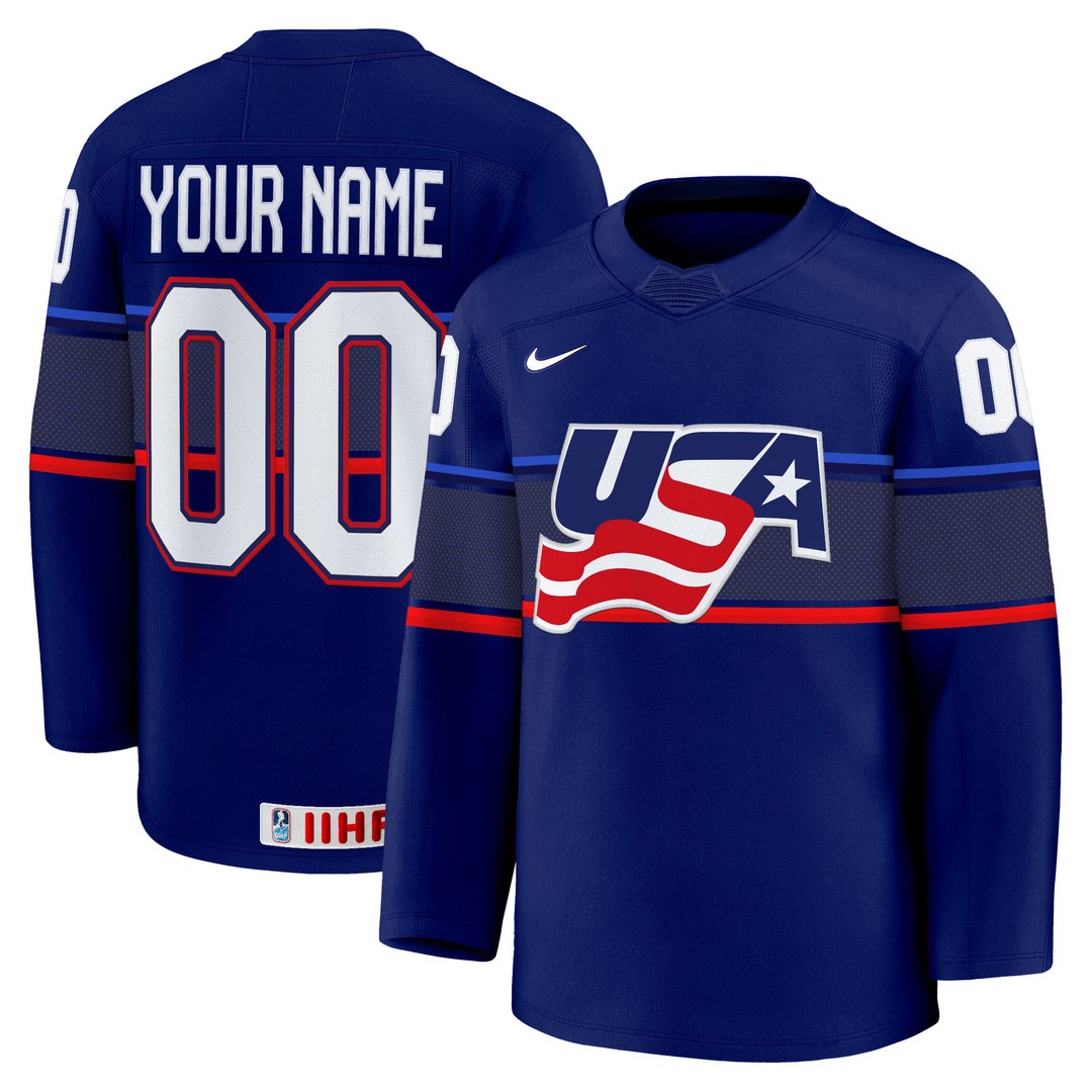 USA Women’s Hockey 2025 Nike Royal Custom Jersey - All Stitched